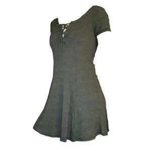 Forever 21 dark green and black striped mini dress size small